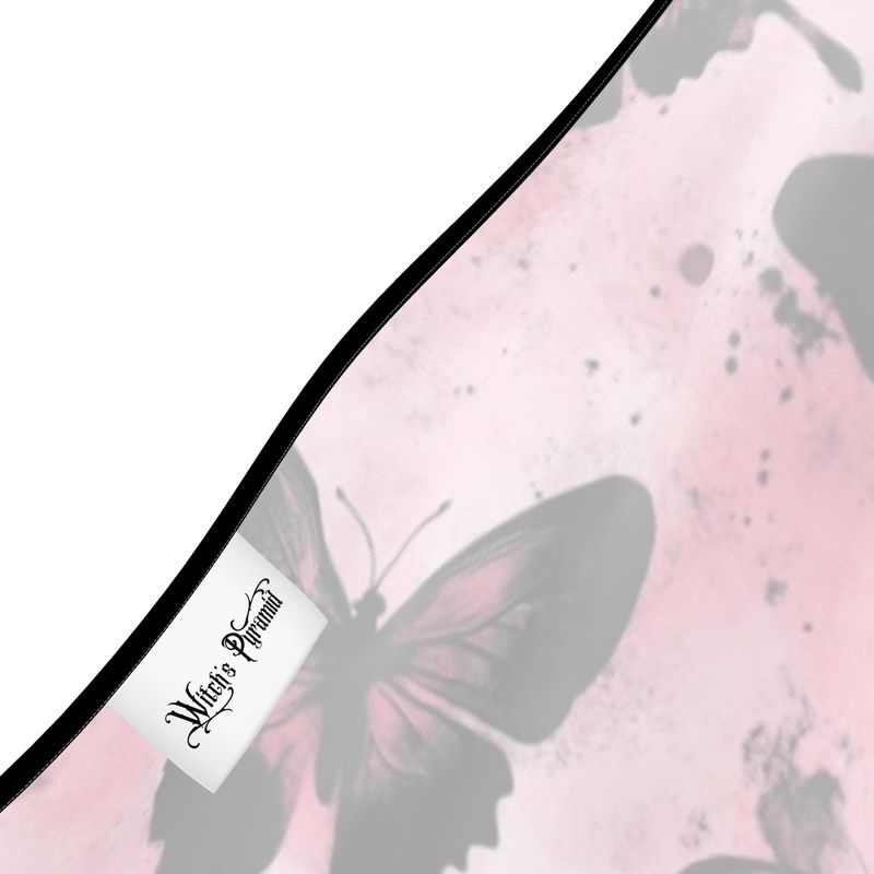 Black and Pink Butterfly Halterneck Midi dress