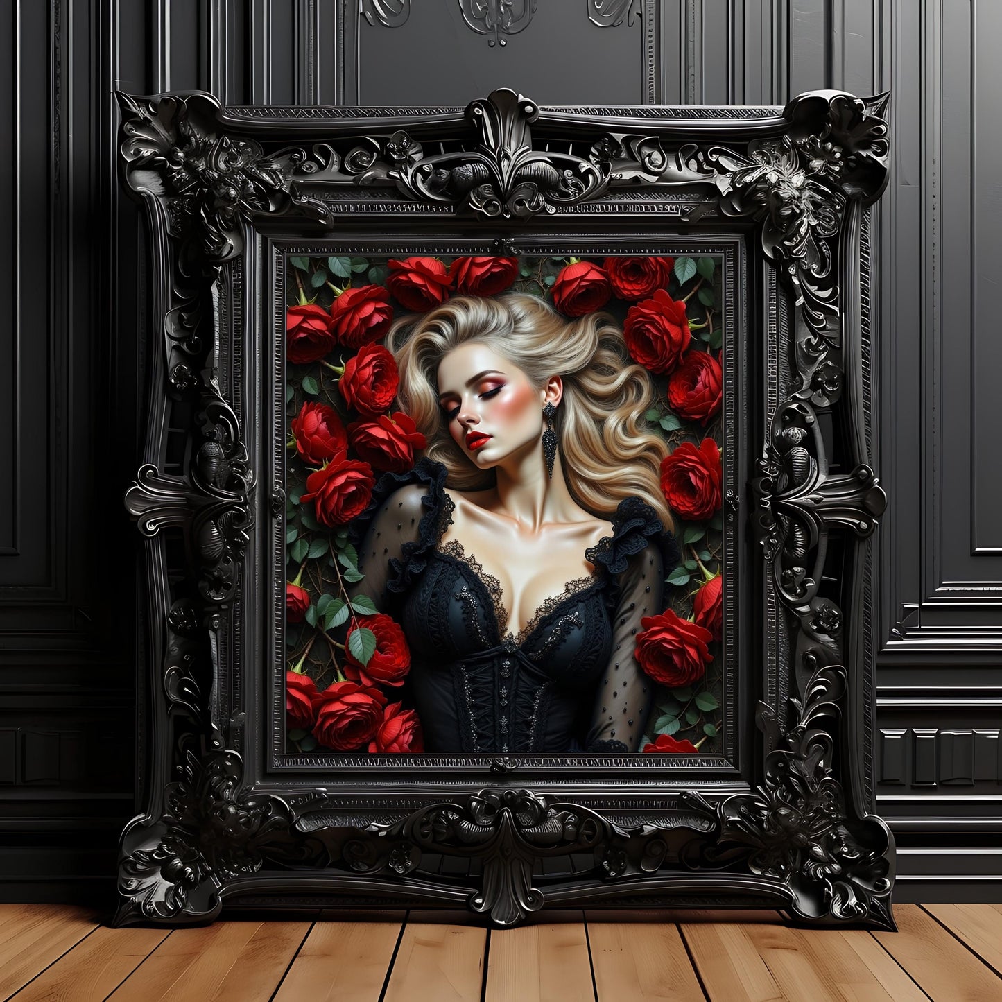 Gothic Woman Art Print: Goth Alternative Decor