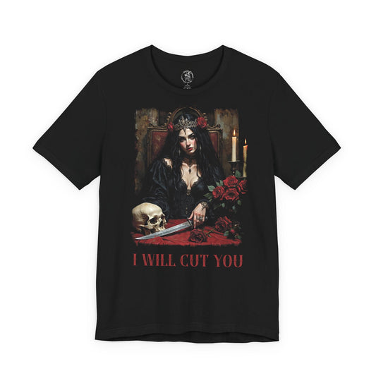 Goth Witch Graphic T-Shirt: Red & Black Alternative Tee