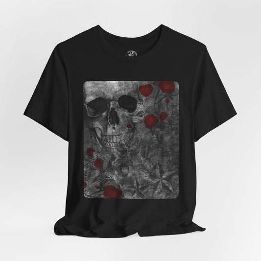 Skull and Roses Gothic Tee: Alternative Goth T-Shirt