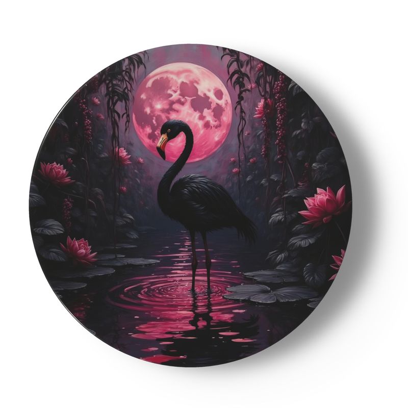 Black Flamingo China Plates