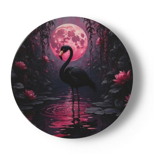 Black Flamingo China Plates