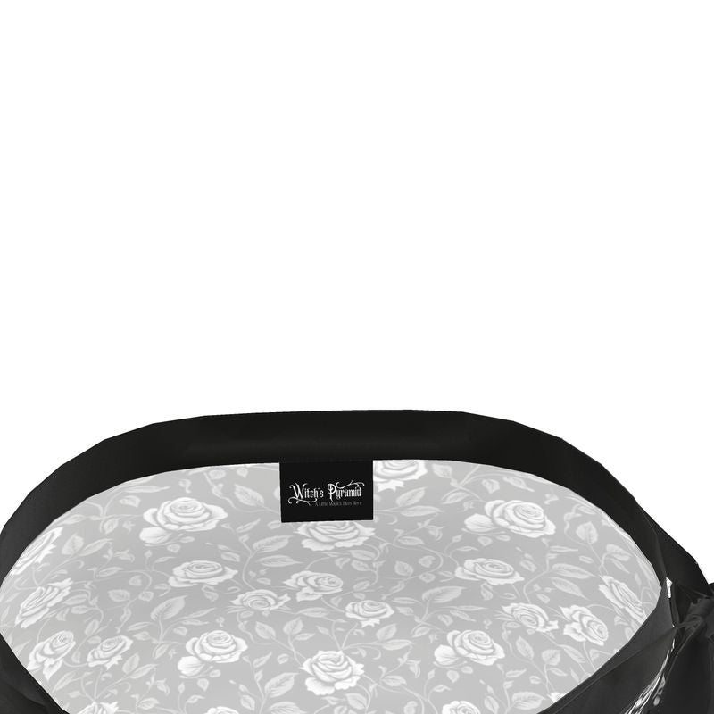 Black & White Rose Vines Wrap Skirt