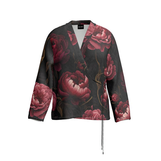 Floral Velour Wrap Blazer