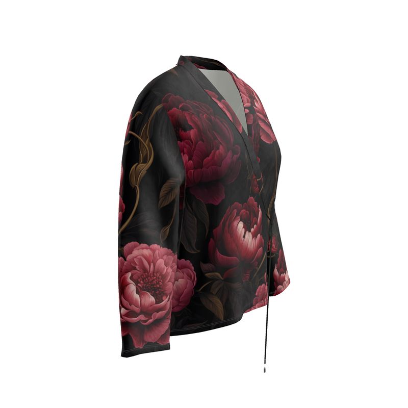 Floral Velour Wrap Blazer