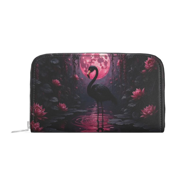 Black Flamingo Leather Wallet