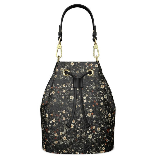 Dark Spring Floral Bucket Handbag
