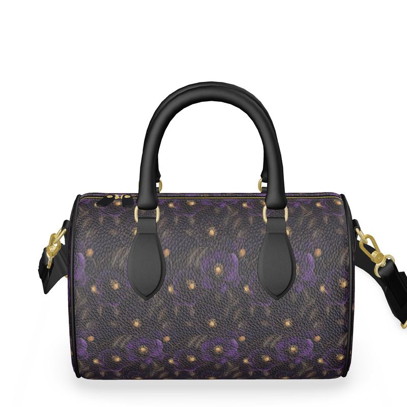 Purple Floral Mini Denbigh Duffle Handbag
