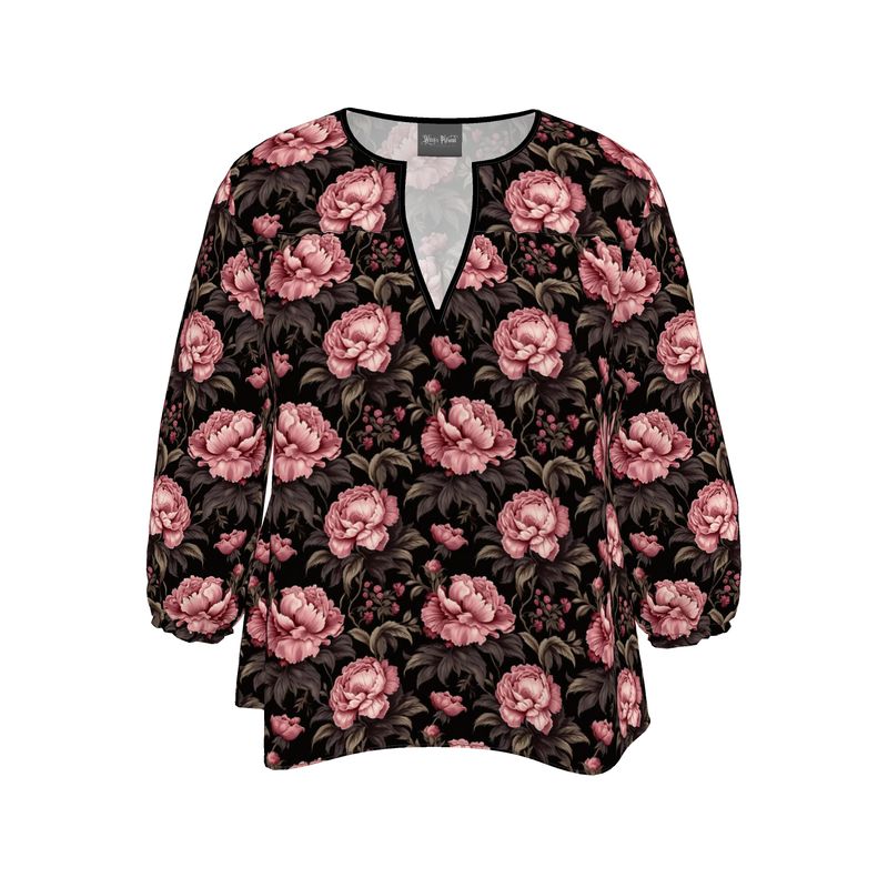 Pink Peony Womens Blouse