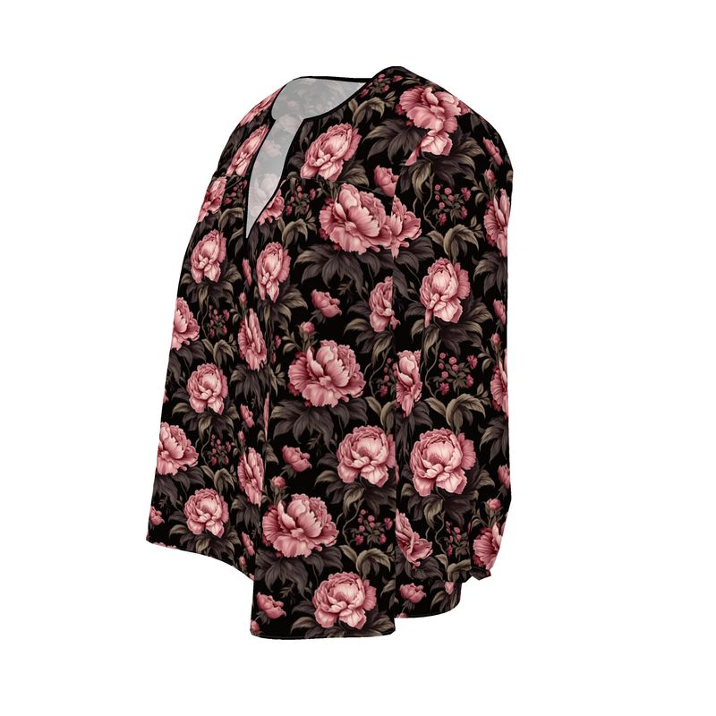 Pink Peony Womens Blouse