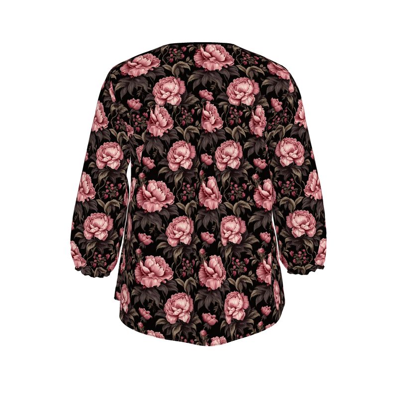 Pink Peony Womens Blouse