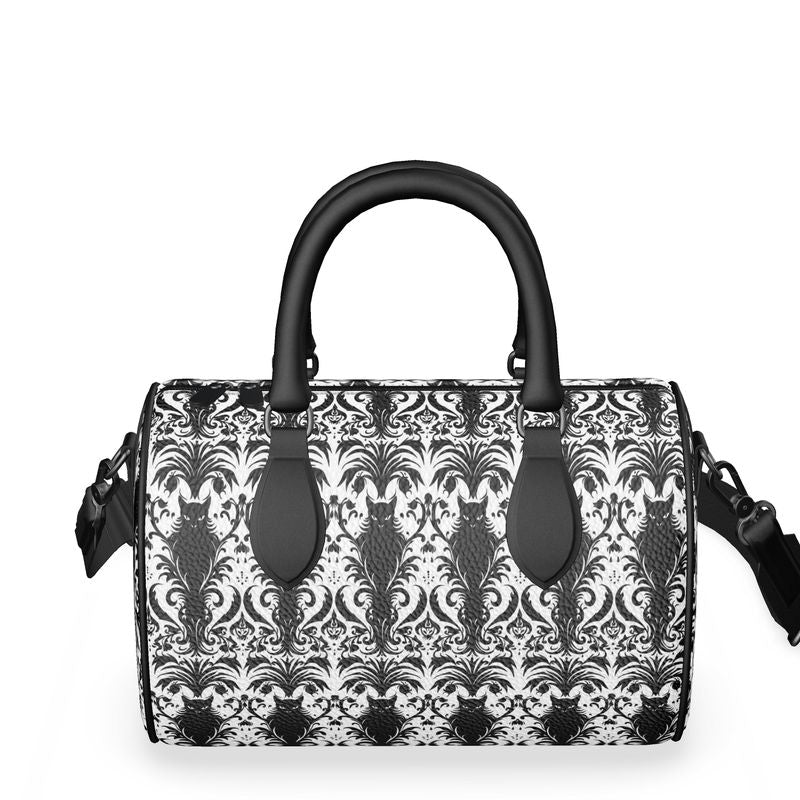 Gothic Feline Mini Barrel Handbag