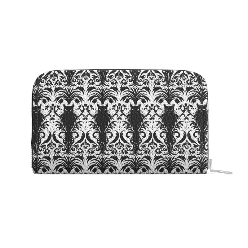 Gothic Feline Leather Ladies Wallet