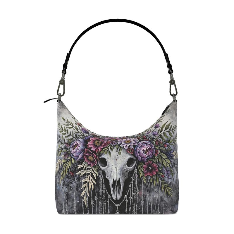 Boho Skull Square Hobo Handbag