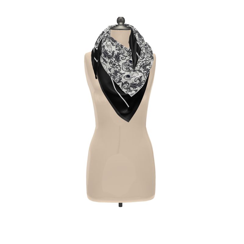Black and White Unisex Skull Scarf