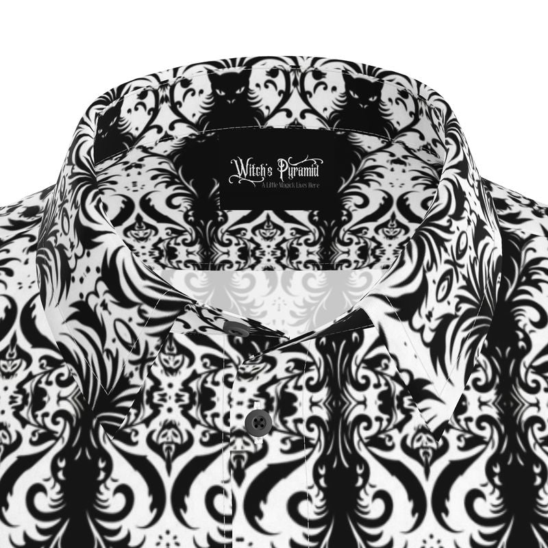 Feline Print Mens Short Sleeve Shirt