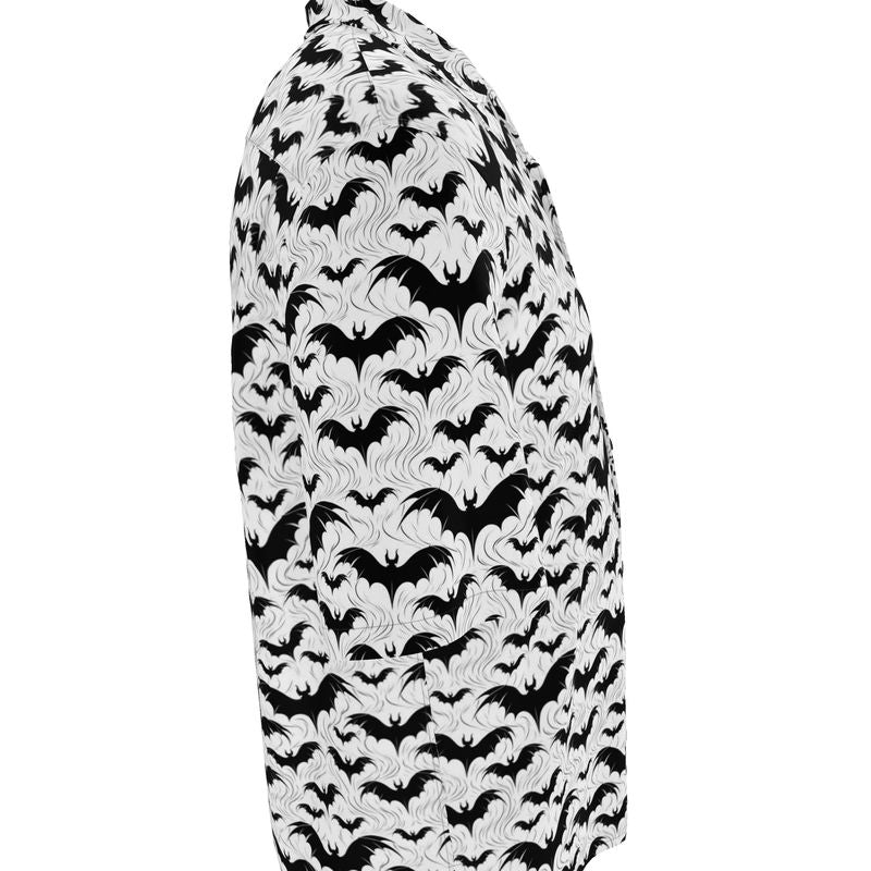 Bat Print Mens Revere Collar Shirt