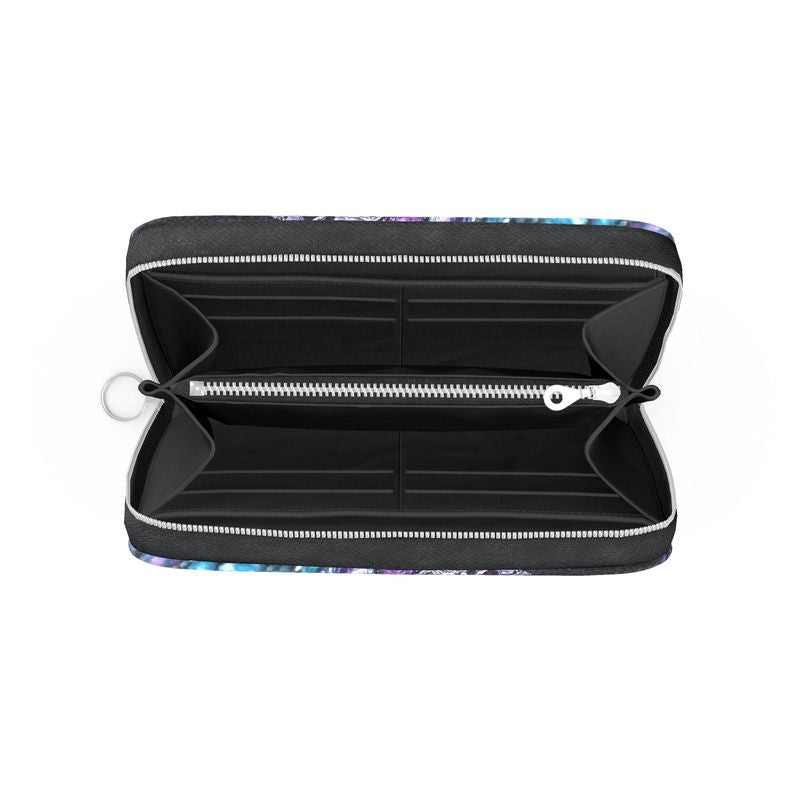 Purple Dragon Eye Leather Zip Wallet