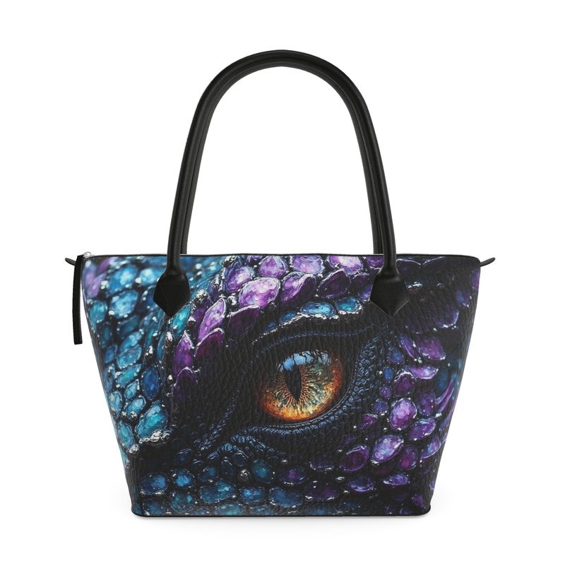 Purple Dragon Eye Leather Handbag