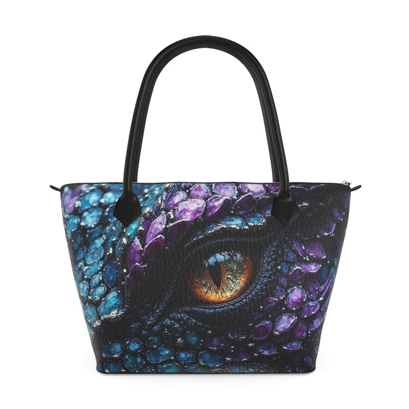 Purple Dragon Eye Leather Handbag