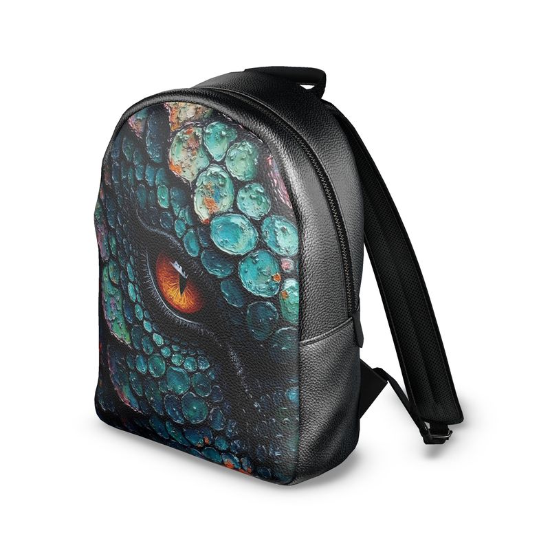 Blue Dragon Eye Leather Backpack