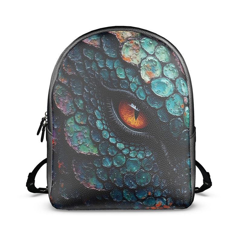 Blue Dragon Eye Leather Backpack