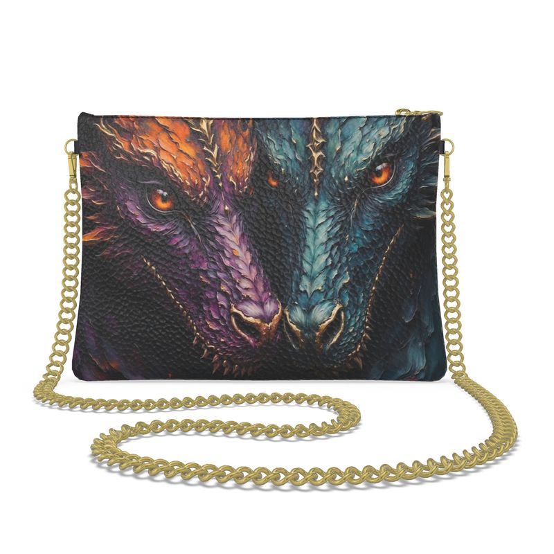 Double Dragon Crossbody Bag With Chain