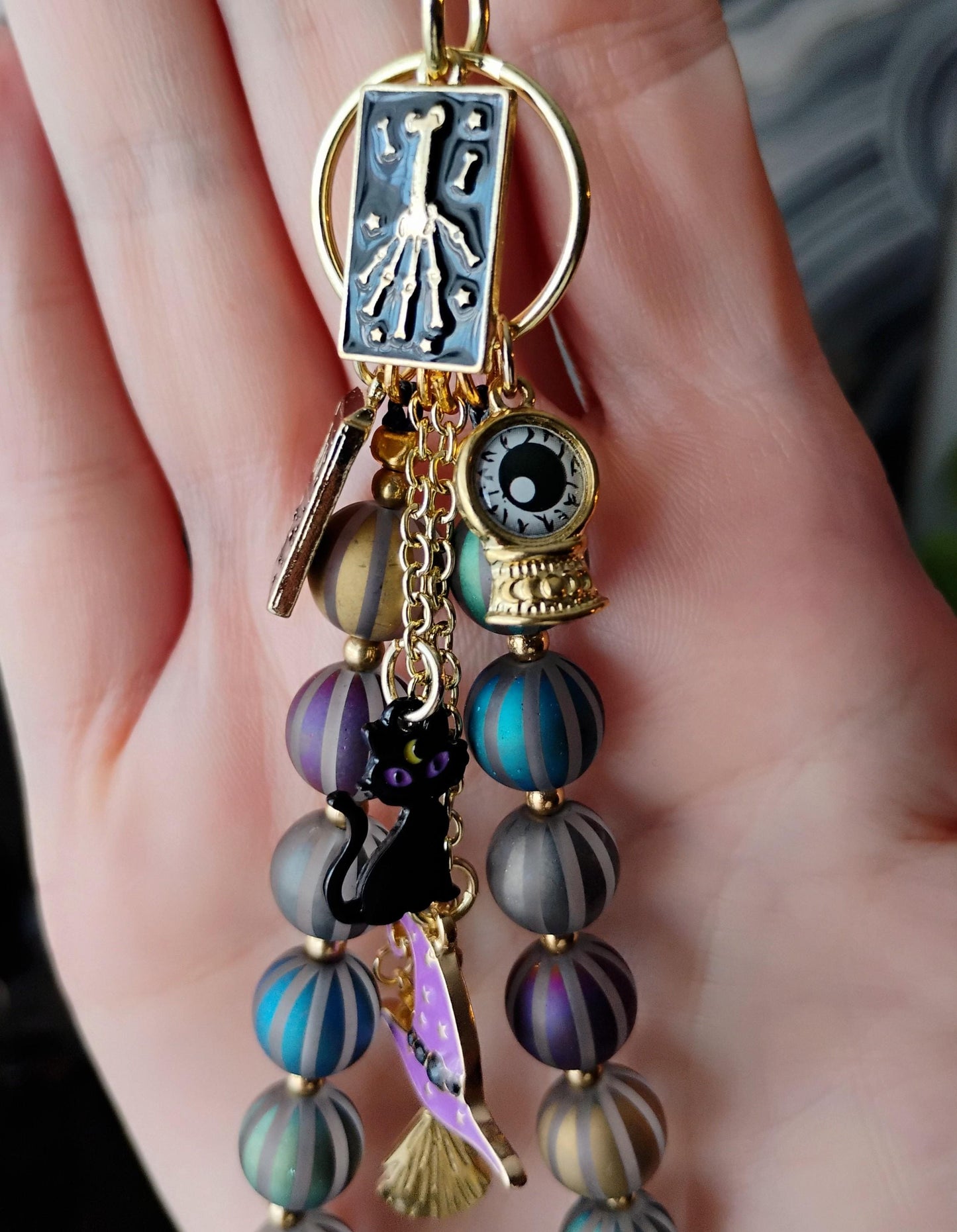 Witchy Bag Charm Purse Jewelry, Witch Keychain