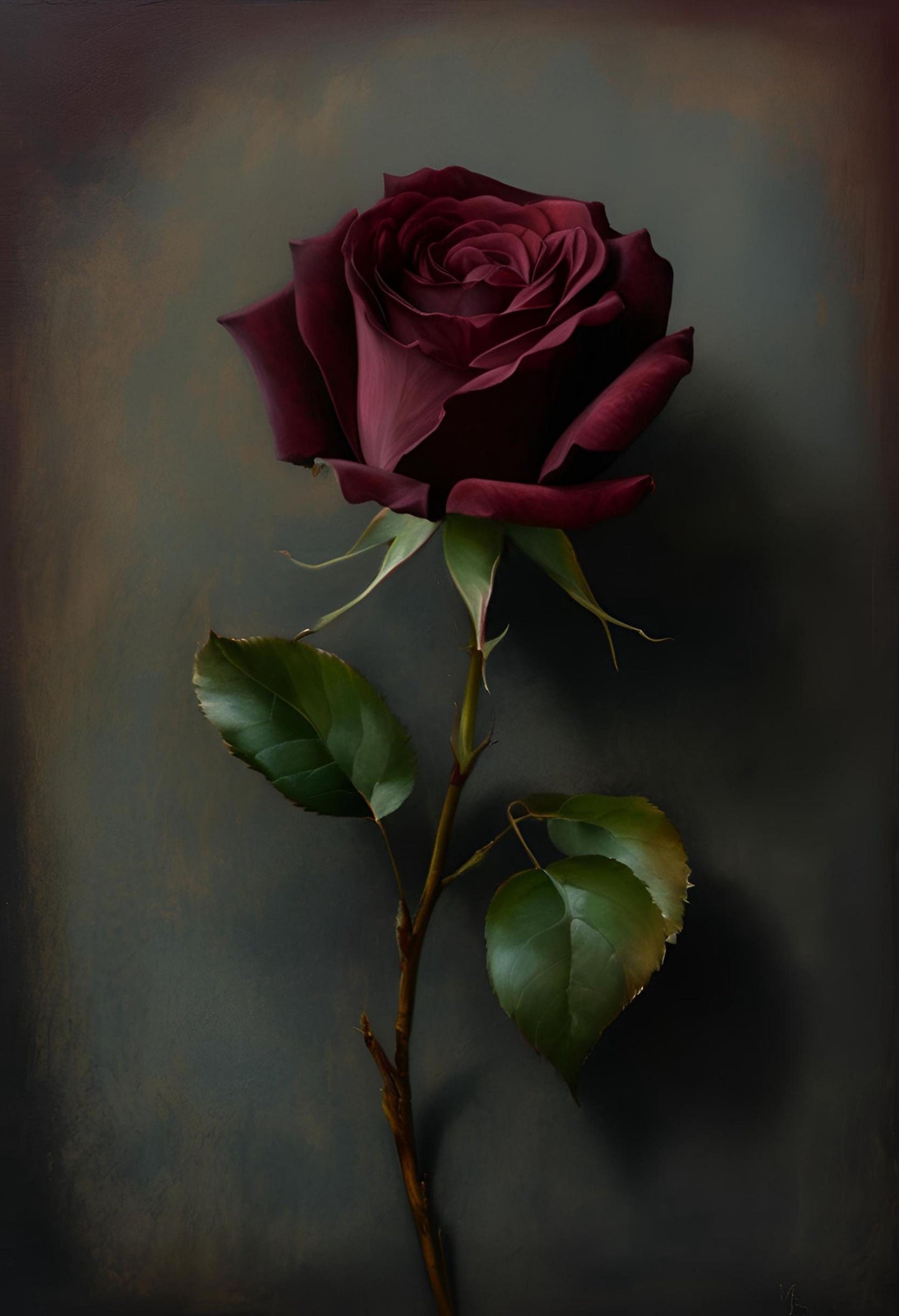 Red Rose Print: Gothic Victorian, Dark Academia Wall Art