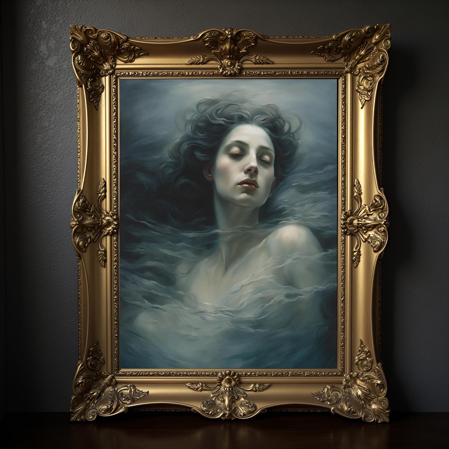 Ophelia Art Print: Victorian Gothic Woman in Water Wall Hanging