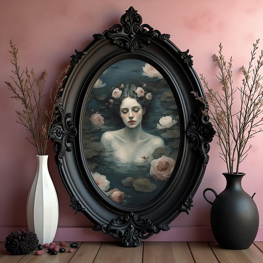 Ophelia Art Print: Victorian Gothic Woman in Lake