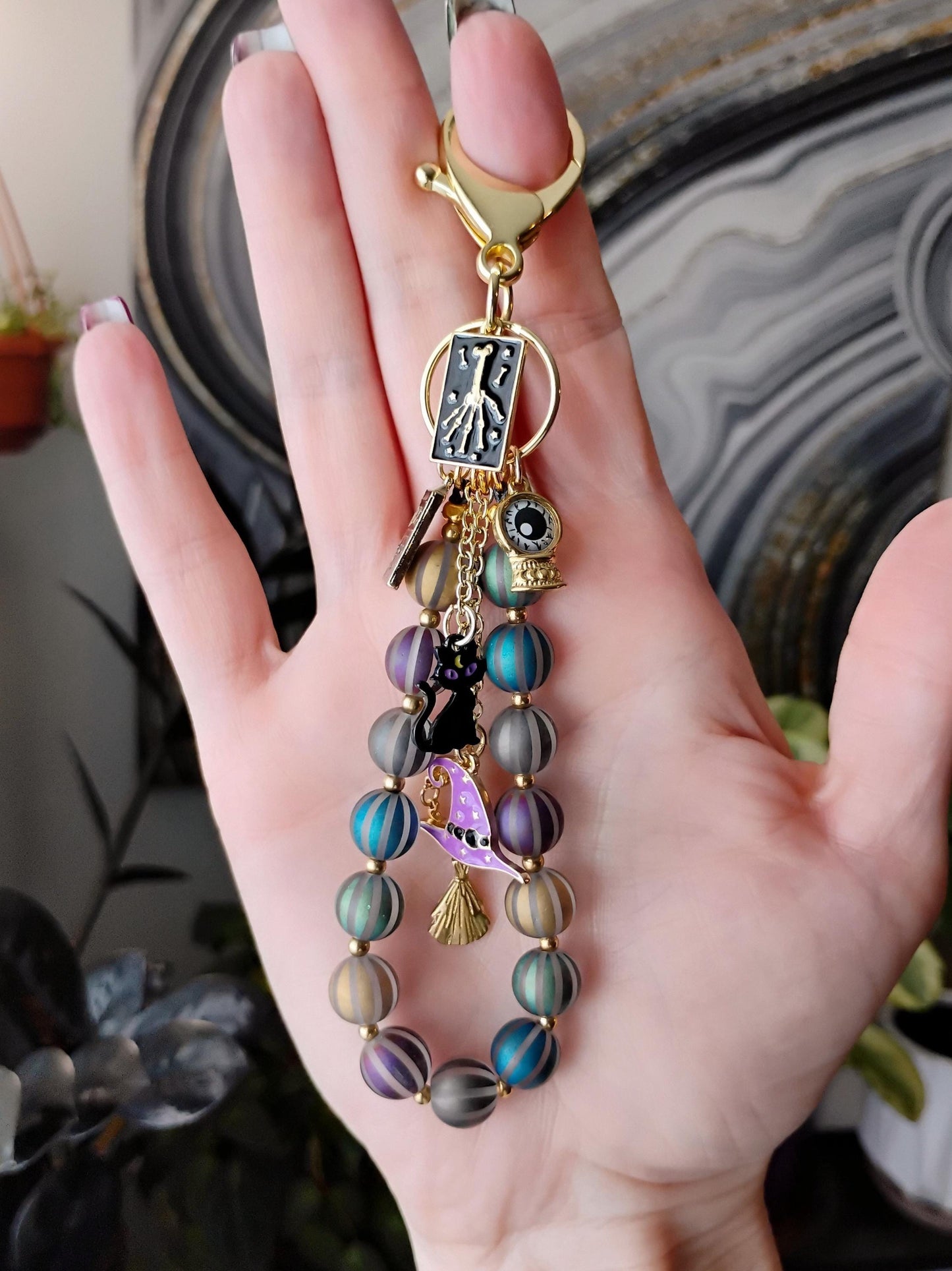 Witchy Bag Charm Purse Jewelry, Witch Keychain