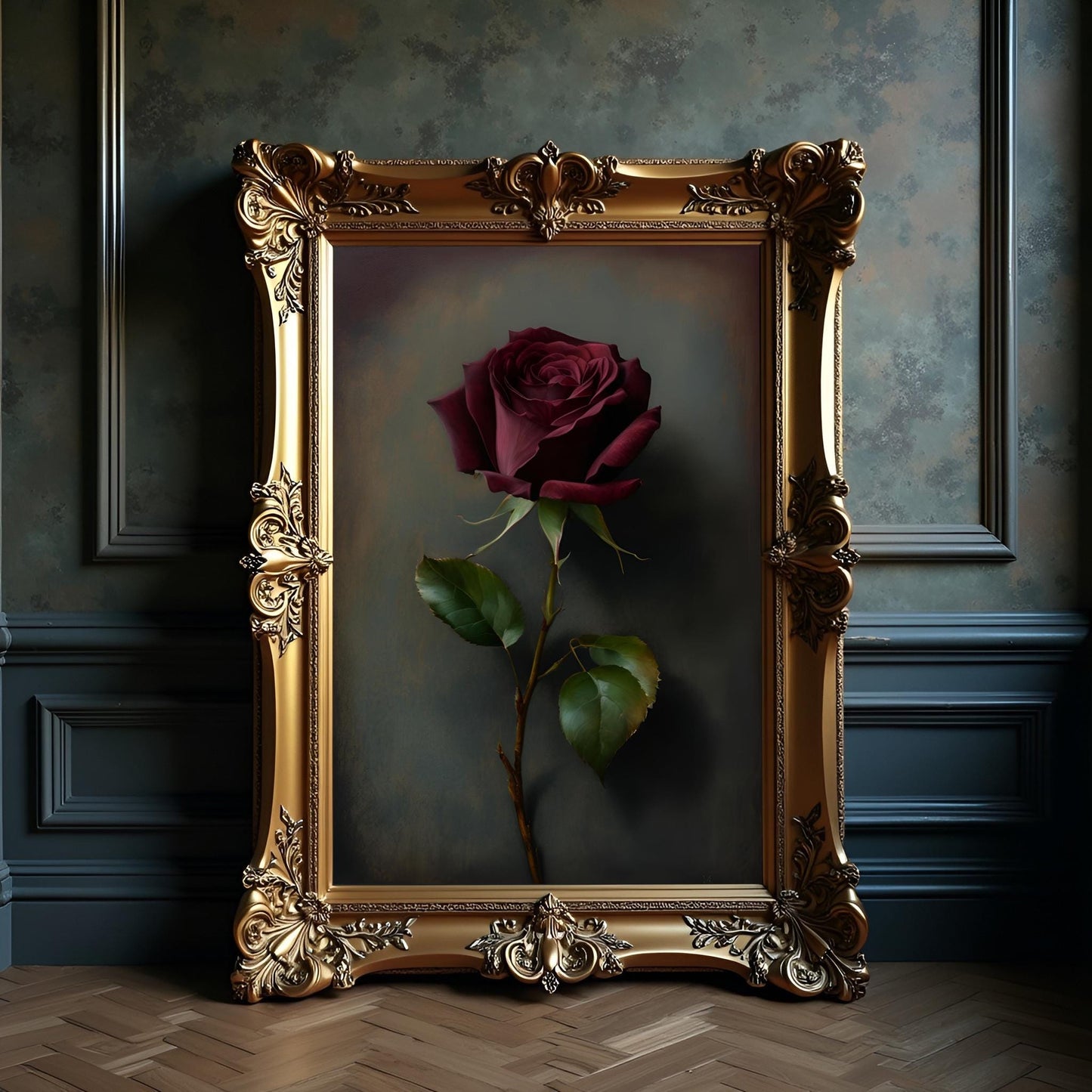 Red Rose Print: Gothic Victorian, Dark Academia Wall Art
