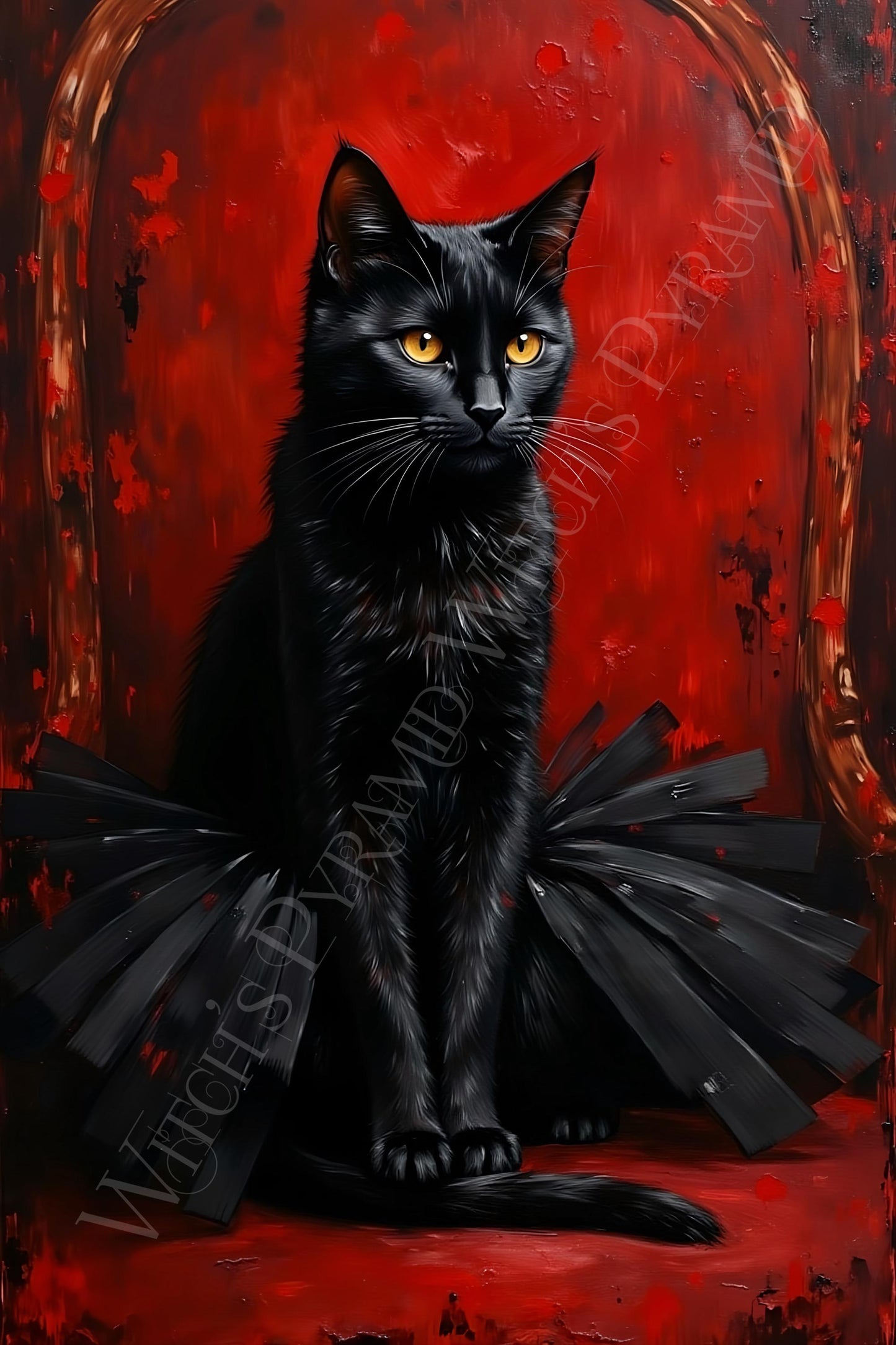 Black Cat Art Print: Victorian Gothic Home Decor