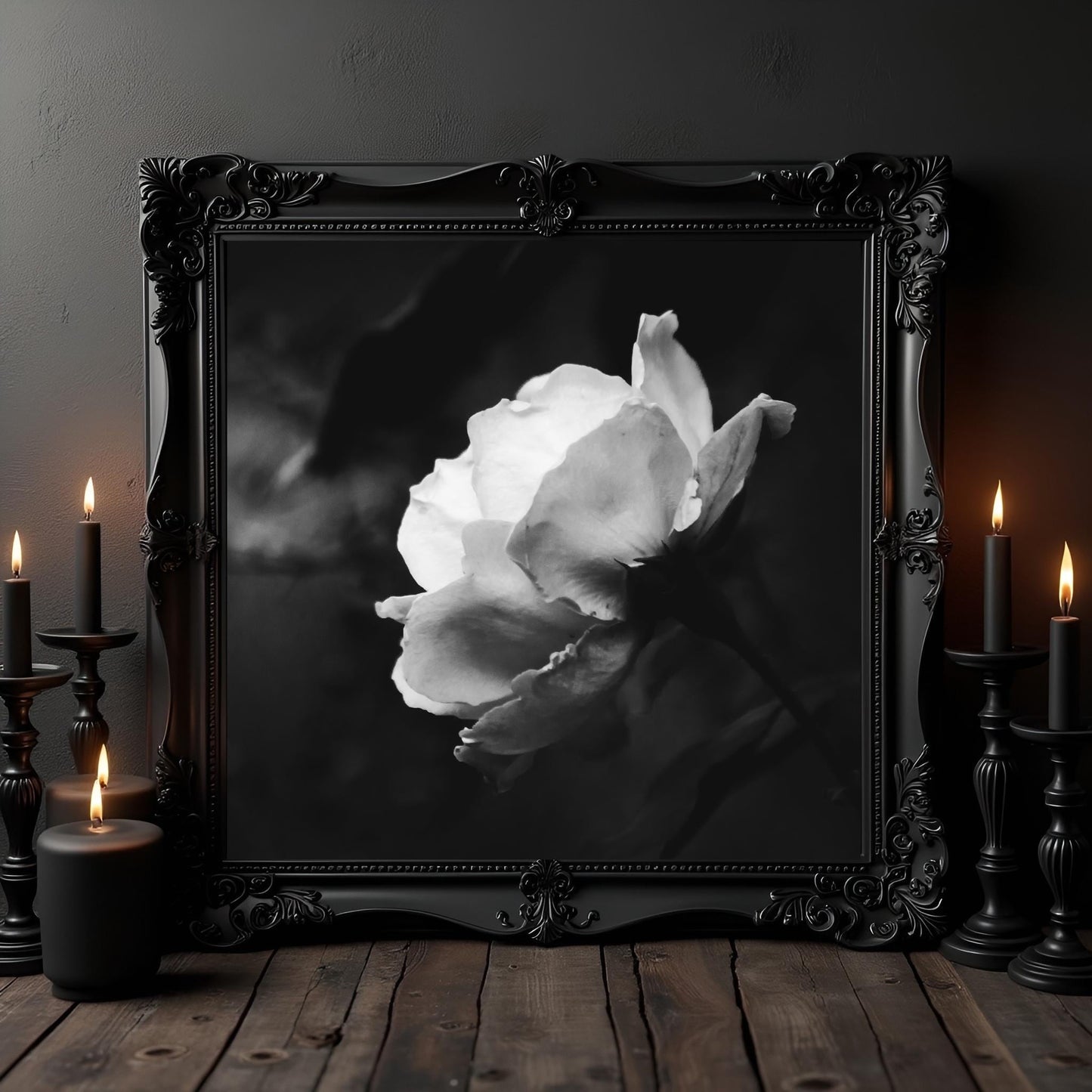 Gothic Rose Fine Art Print: Black and White Floral Photography