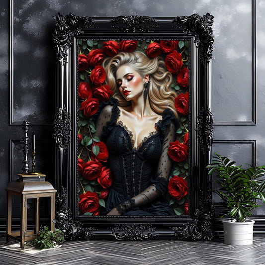 Gothic Woman Art Print: Goth Alternative Decor