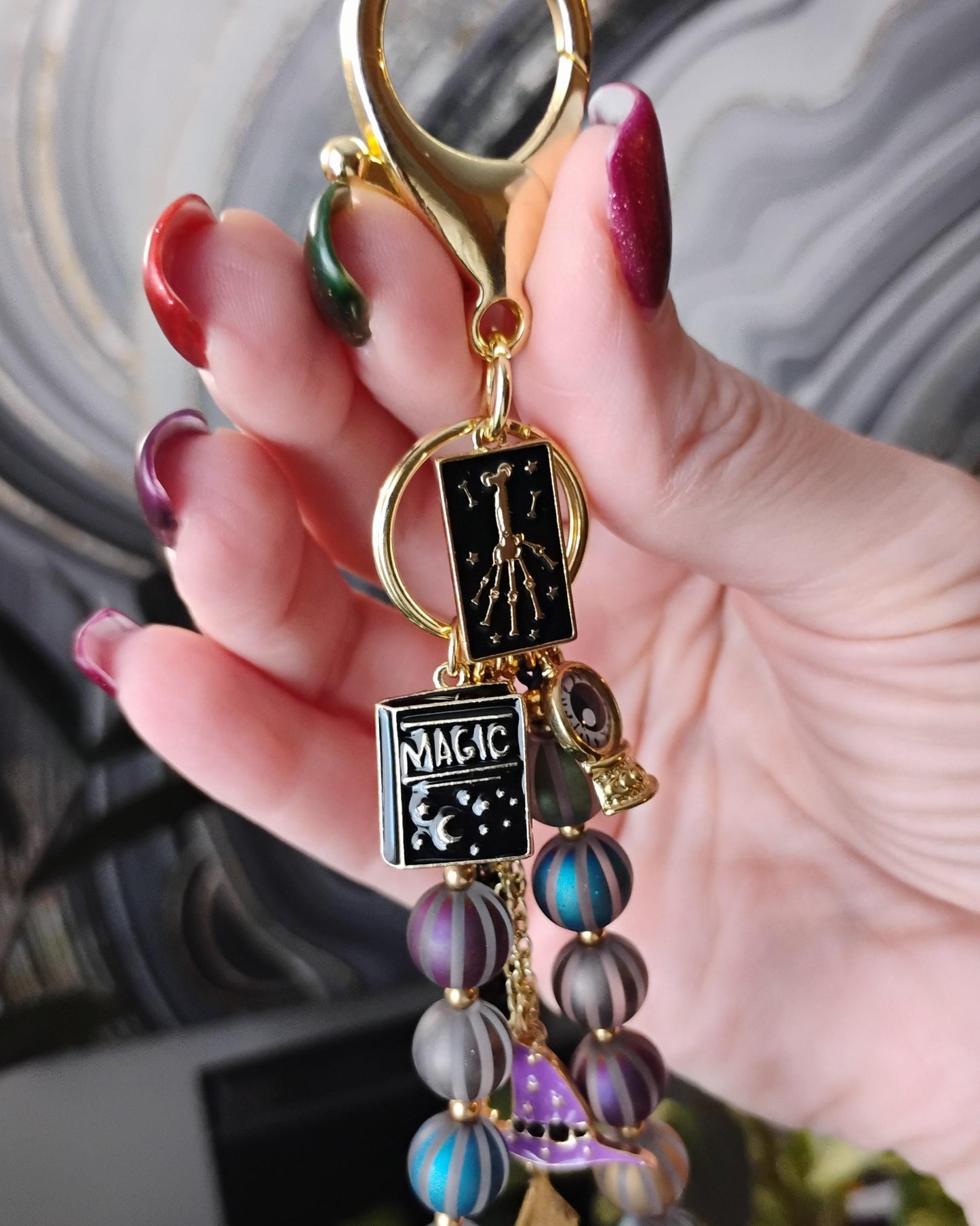 Witchy Bag Charm Purse Jewelry, Witch Keychain