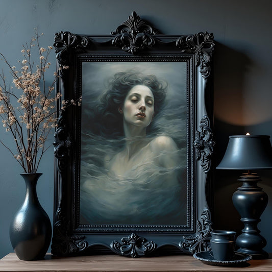 Ophelia Art Print: Victorian Gothic Woman in Water Wall Hanging