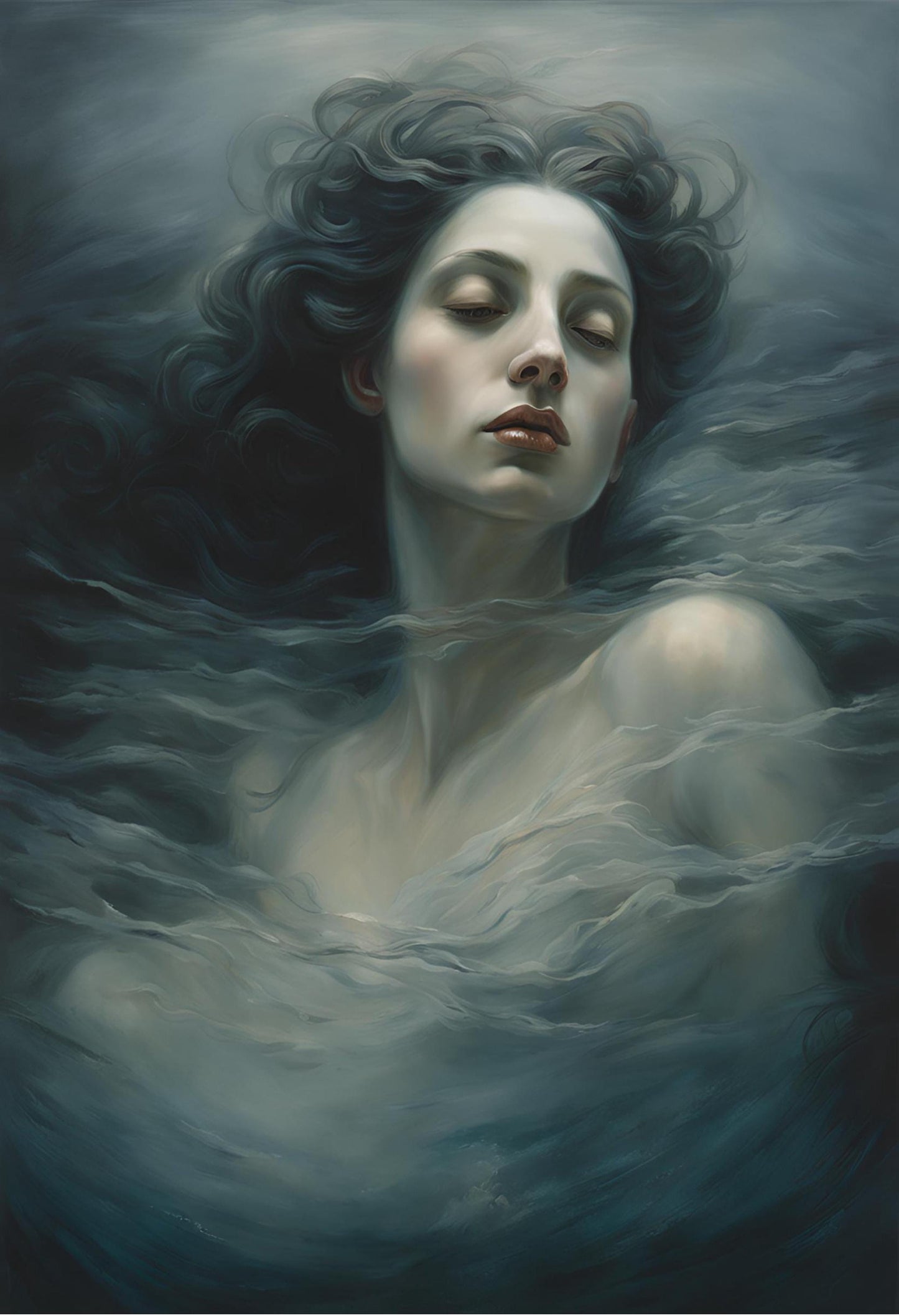 Ophelia Art Print: Victorian Gothic Woman in Water Wall Hanging