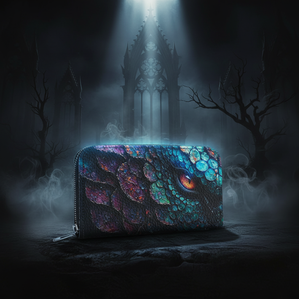 Blue Dragon Eye Wallet Gothic Marketing Photo
