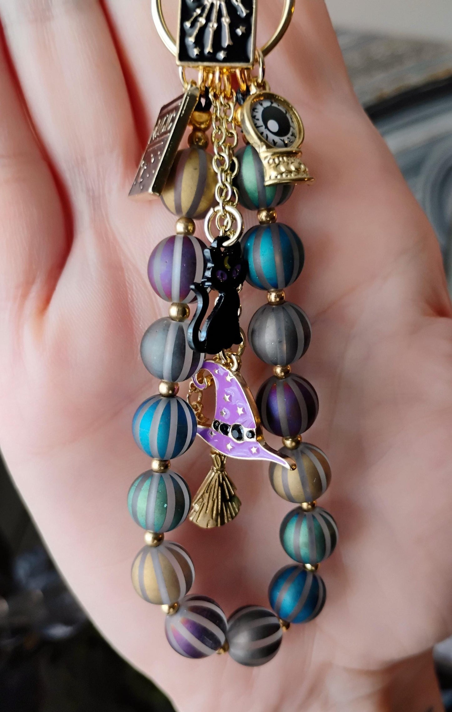 Witchy Bag Charm Purse Jewelry, Witch Keychain