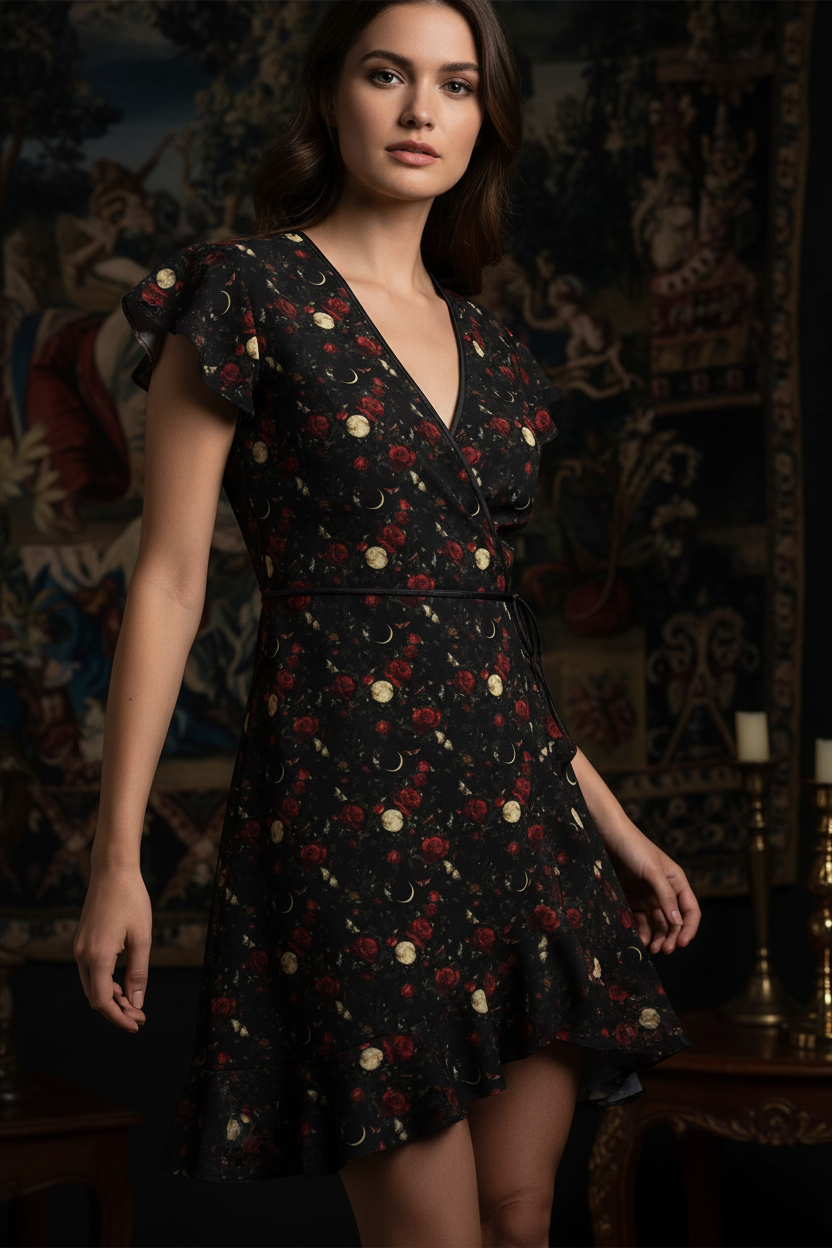 Floral Moons Tea Dress - Detail Shot