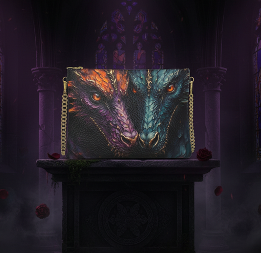 Double Dragon Crossbody Bag With Chain