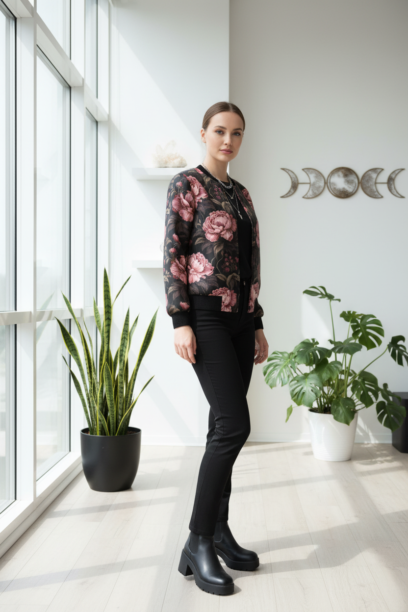 Pink Floral Jacket Modern Indoor