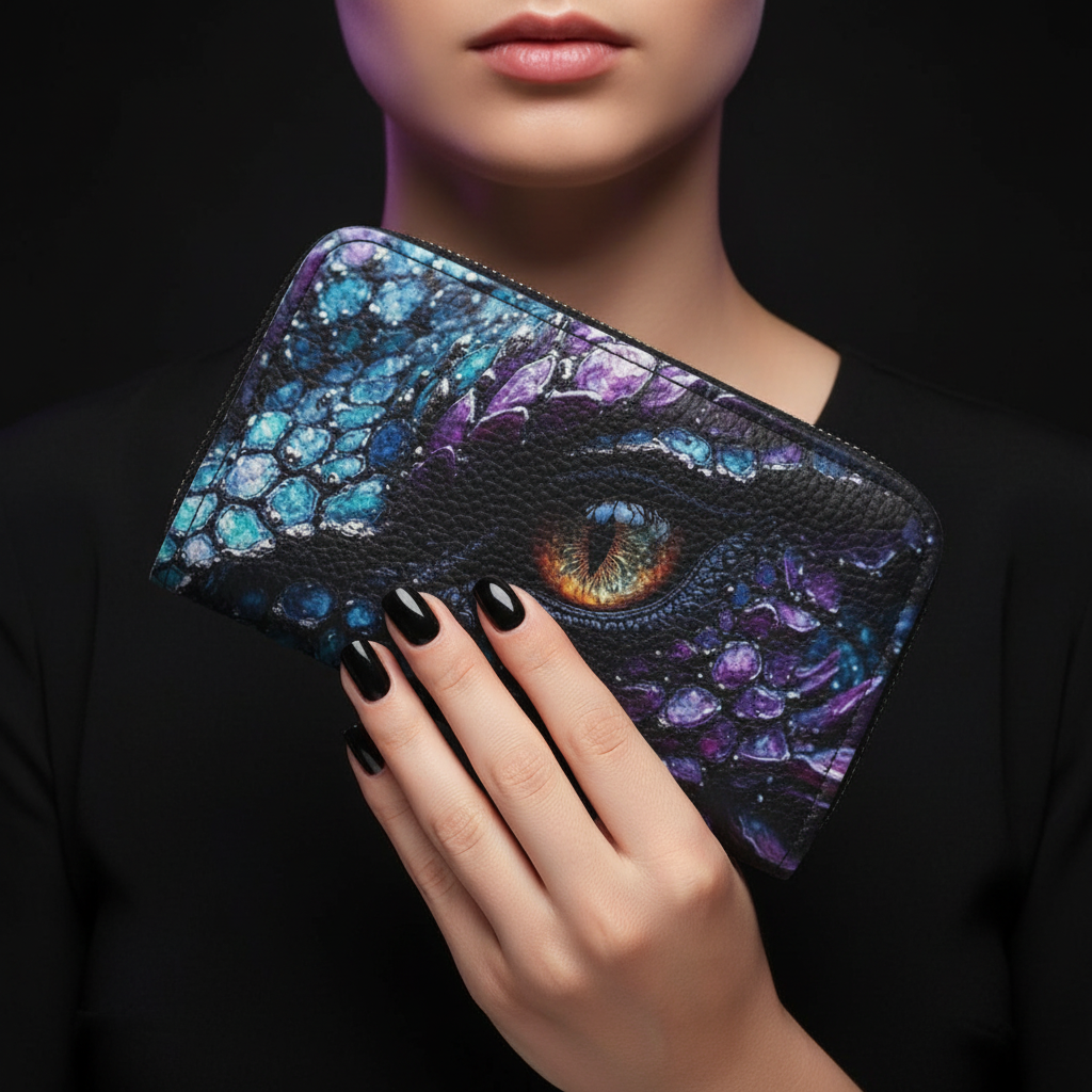 Purple Dragon Eye Wallet in Hand