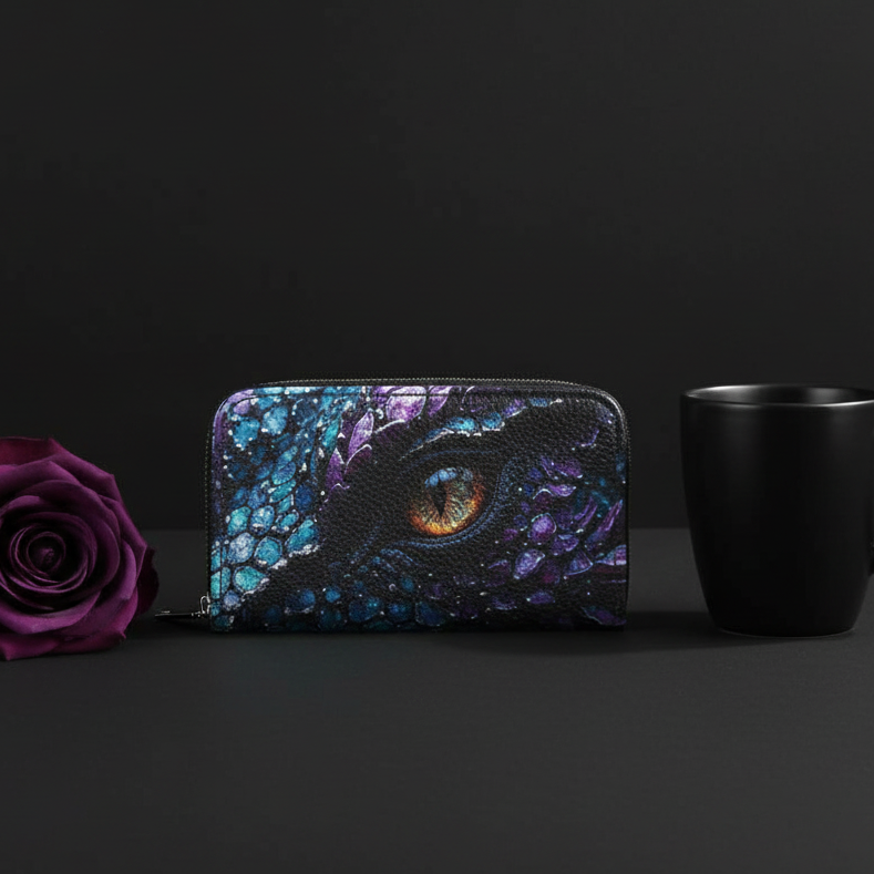 Purple Dragon Eye Wallet with Coffee