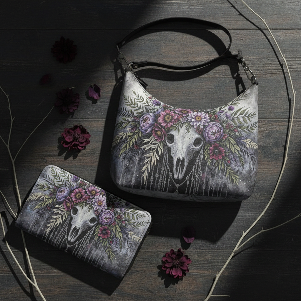 Wallet and Bag Flat Lay